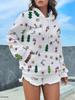 New autumn and winter long sleeved warm hoodie, 3D Christmas printed pullover, long sleeved hooded casual top