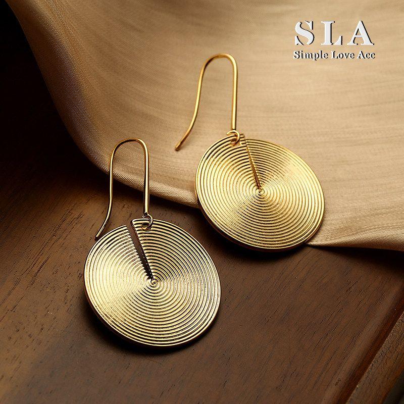 

Simple Love ACC Private Fashion Niche Design Classy Simple Personality Jewelry Earrings Mosquito Coil Spiral High-End Earrings