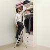 SONGMICS 3 Step Ladder, Heavy Duty Steel, Folding, Portable with Anti-Slip Mat Max. Load Capacity up to 150 kg Tested and Certified by TÜV Rheinland