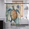 Vintage Sea Turtle Shower Curtain - Nautical Map & Ocean Life Theme For Bathroom Decor, Adds Coastal Charm And Adventure Spirit