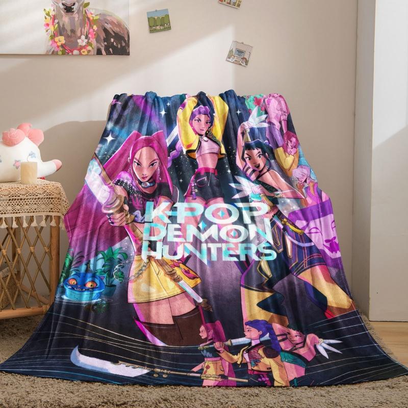 K-Pop Demon Hunters Blanket Super Warm Comfortable Flannel Throw Blanket Fan Gifts for Home Leisure Camping Travel