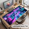 City Cyberpunk Theme Customized Mouse Pad Personalized Print Name Text Desk Mat For Home Office Table Decor