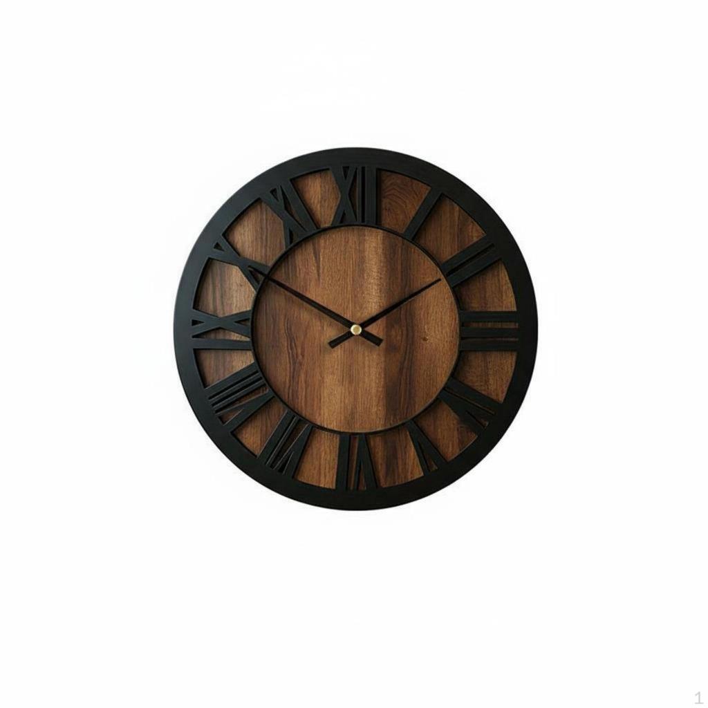 Round Wall Clock Nordic Design Roman Numeral Noiseless Mechanism House Decoration for