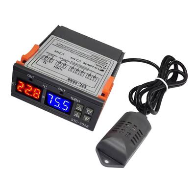 Temperature Humidity Controller - Digital LED Display Multifunction Hygrometer for Refrigerator