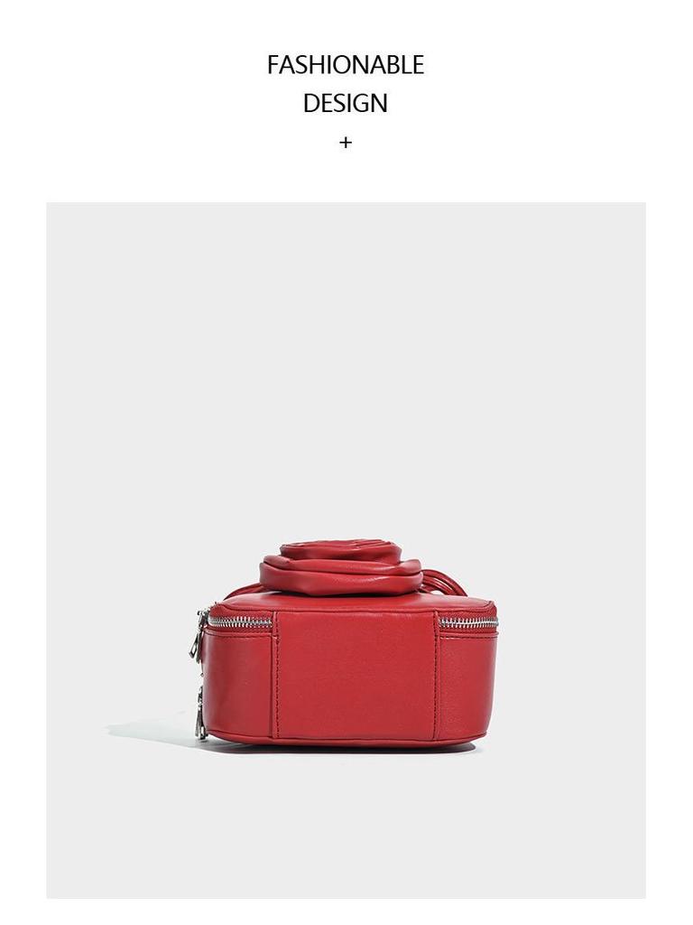 2025 Dames 3D Roos Handtas: Modieuze Veelzijdige Crossbody- & Schoudertas