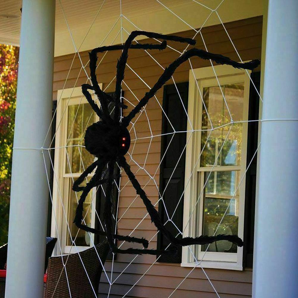 200cm Hairy Giant Spider Halloween Decoration Festival Prop Haunted House Party Indoor Outdoor Huges Black Spider Decor 2024 New