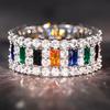 CopperShiny Cubic Zircon Women Rings Female Daily Wear Stylish Colorful Rings Anniversary Girl Gift Jewelry
