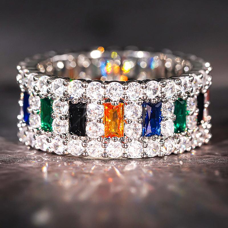CopperShiny Cubic Zircon Women Rings Female Daily Wear Stylish Colorful Rings Anniversary Girl Gift Jewelry