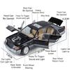 1:24 300sl W140 Alloy Model Toys Diecast Car With Sound Light Pull Back Doors Opened Miniature Models Classic Toy Gifts For Boys