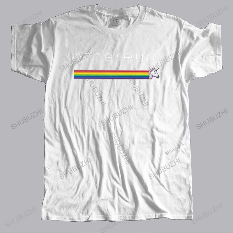 Ethereum Unicorn T Shirt Unisex Pure Cotton Tshirt Casual Tee Short Sleeves Crypto ETH Blockchain Currency Cryptocurrency Tshirt