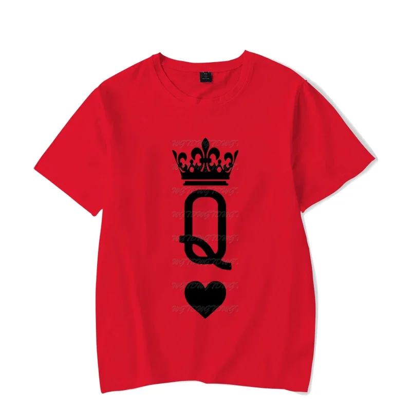 Queen Crown Couple Matching Tshirt Unisex Women Valentine Lovers Shirt Fashon Trend Wife Husband Tee Harajuku Couple Unisex T Shirt