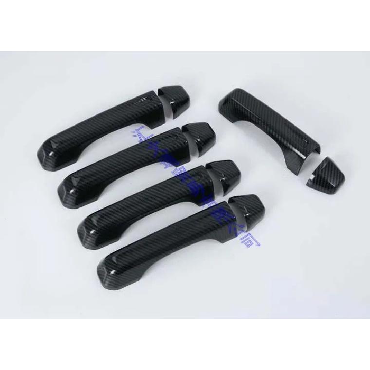 For Jeep Wrangler JL 2018    Car Accessories Carbon Fiber Style Door Handle Cover Trim Molding