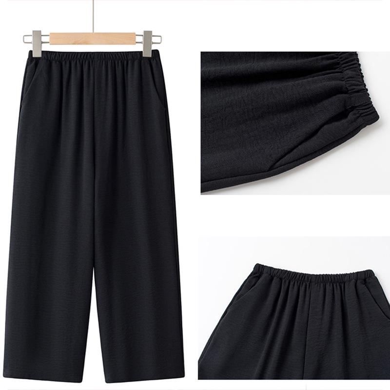 Elegant Summer Lapel T-shirt: Stylish Chinese Design for Middle-Aged & Elderly Women