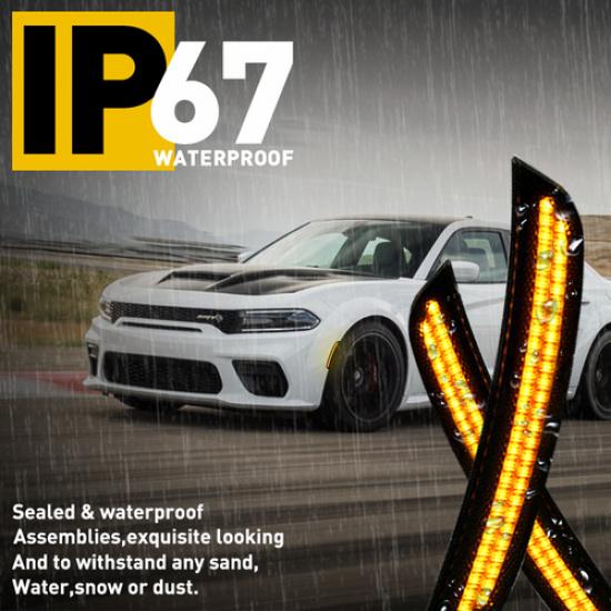 LED Seitenmarkierungsleuchten Stoßstangenleuchten Gelb Vorne Für 2015-22 Dodge Charger