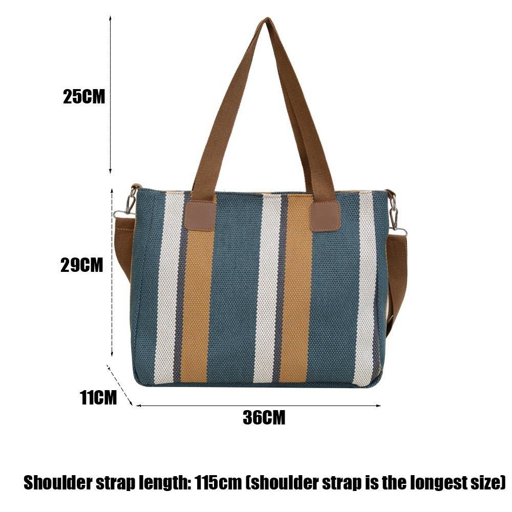 Velkokapacitní Stripe Tote Bag Nákupní taška Crossbody Tašky Nové dámské tašky