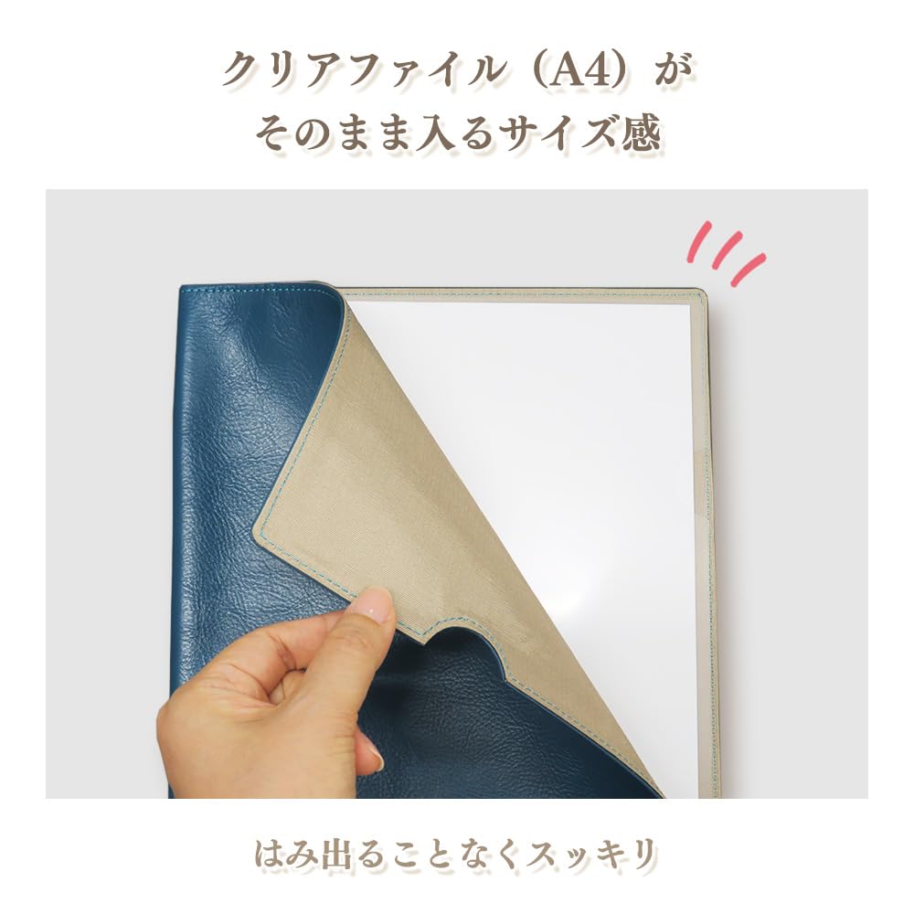 Document File A4 Size Clear Holder Cover Business Documents Contracts Document Case Leather A4 File Genuine Leather Cowhide Concealing Contents Gray