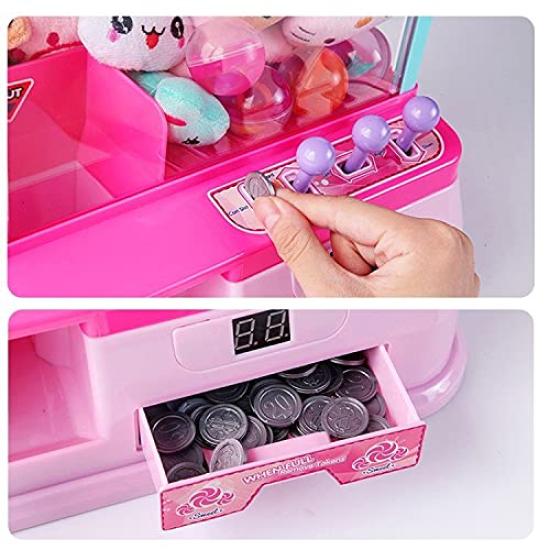 kaitou UFO Catcher Crane Game Toy Body Home Game Center Tabletop Toy Hobby Catcher with BGM LED & (Pink) [Item]