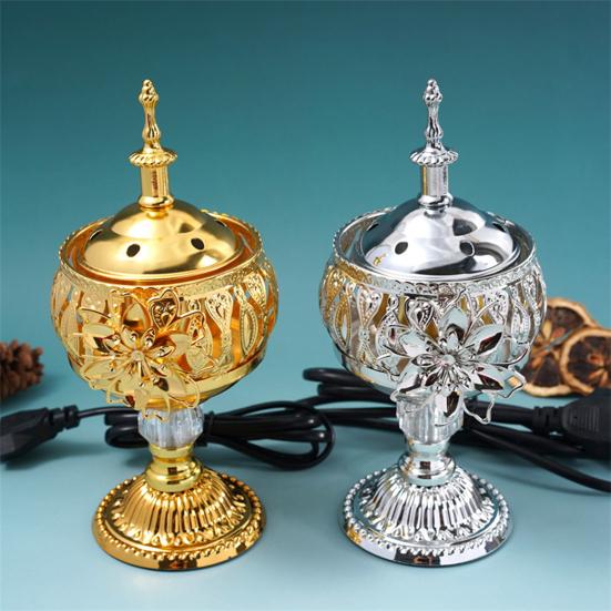 Electric Incense Burner Metal Arabian Style Incense Cone Holder Middle