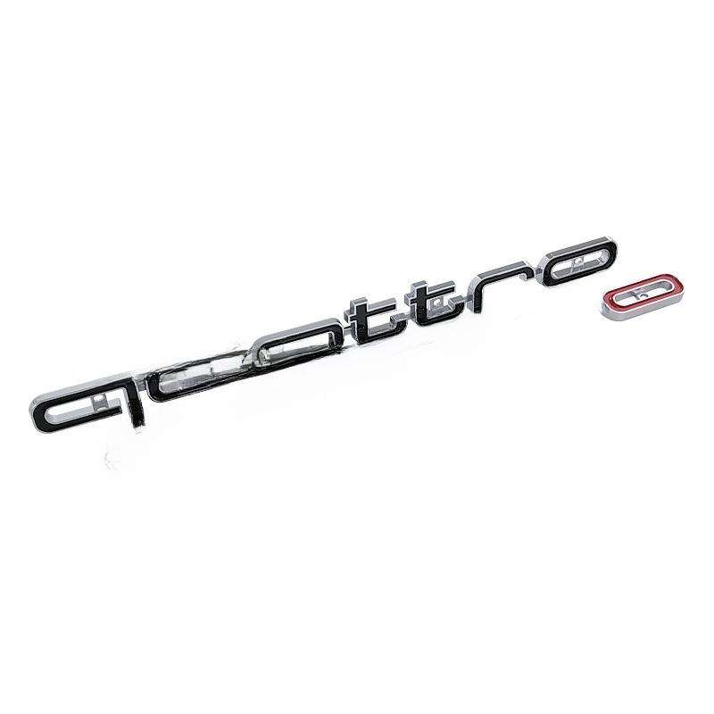 Emblema RS Style Quattro per Cofano Lungo, Distintivo Cromato per Griglia Anteriore, Accessorio Esterno per Auto
