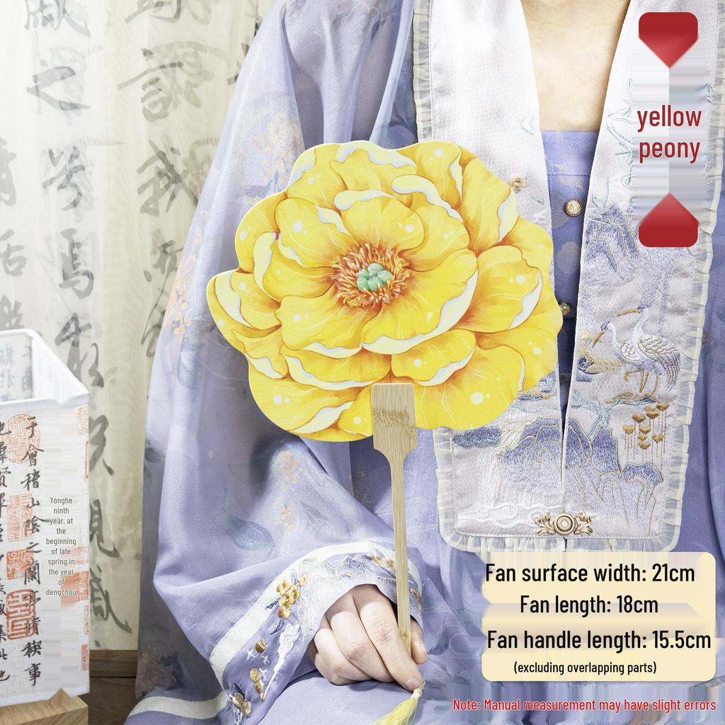Peony Fan - Tang Style Hanfu Photo Prop, Chic Luoyang Souvenir for Tourists