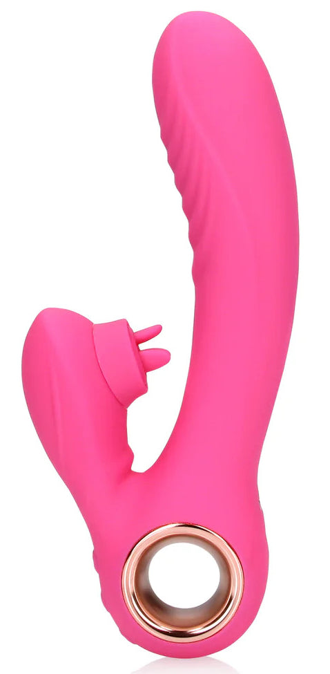 Vibrator Rabbit Tongue Flicker 19 Cm Pink - Loveline - Rabbits Vibrants