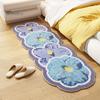 Anti-slip Bathroom Mat Faux Cashmere Flower Area Rug Non-slip Washable Absorbent Plush Floral Bath Floor Home Living Room Bedroom Decoration