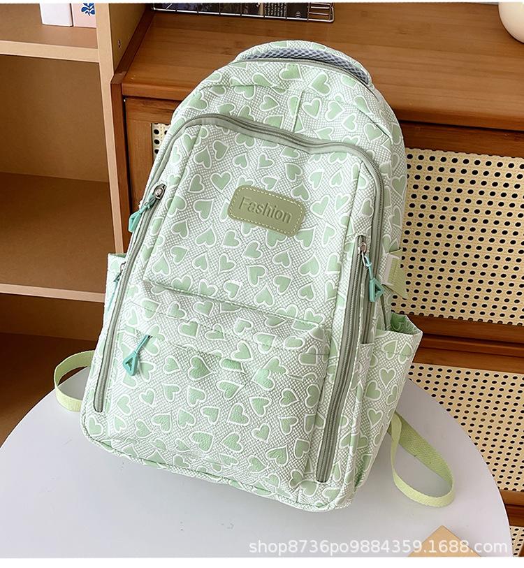 Schoolbag Korean Version Backpack for Women Ins Small Fresh Schoolbag High Junior High School College Student Large Capacity Simple Casual Backpack