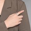 Style European and American Popular Jewelry Three Rows Full of Diamond Rings Men and Women Light Luxury Fashion High Sense Index Finger Ring 2026