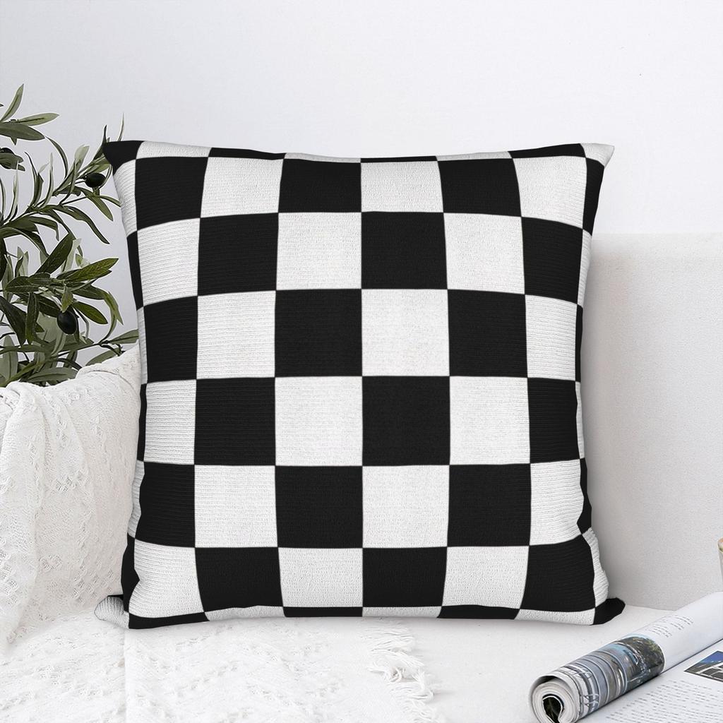 Black and white check Pillowcases Kawaii Pillow Case For Sofa Home Decor Square Pillow Cover