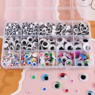 Colorful Adhesive Movable Eyes with Eyelashes for DIY Crafts