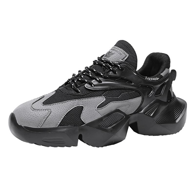 Men's Shoes 2021 Summer Breathable Sports Casual Running Teen Tide Shoes Heightening Black Dad Shoes