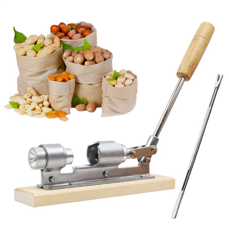 Chestnut Clip Nut Cracker Stainless Steel Nut Cracker Sheller Kit Wooden Handle Nut Peeler Tool Multifunctional Nutcracker france