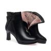 Autumn Women's Platform Shoes New Plus Velvet Stiletto Heel Heeled Ankle Boots Winter Keep Warm Bow Tie Short Boots