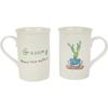 Love Nature Gift Set: 2 Ceramic Mugs with Spoons in a Cactus Design