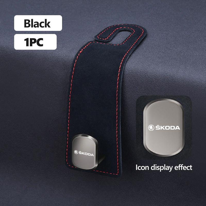 FFRP2 For Skoda Alloy Car Seat Backrest Hook Car Headrest Hooks Hanger Accessories Kodiaq Fabia Kamiq Karoq Octavia 2 3 Rapid Scala