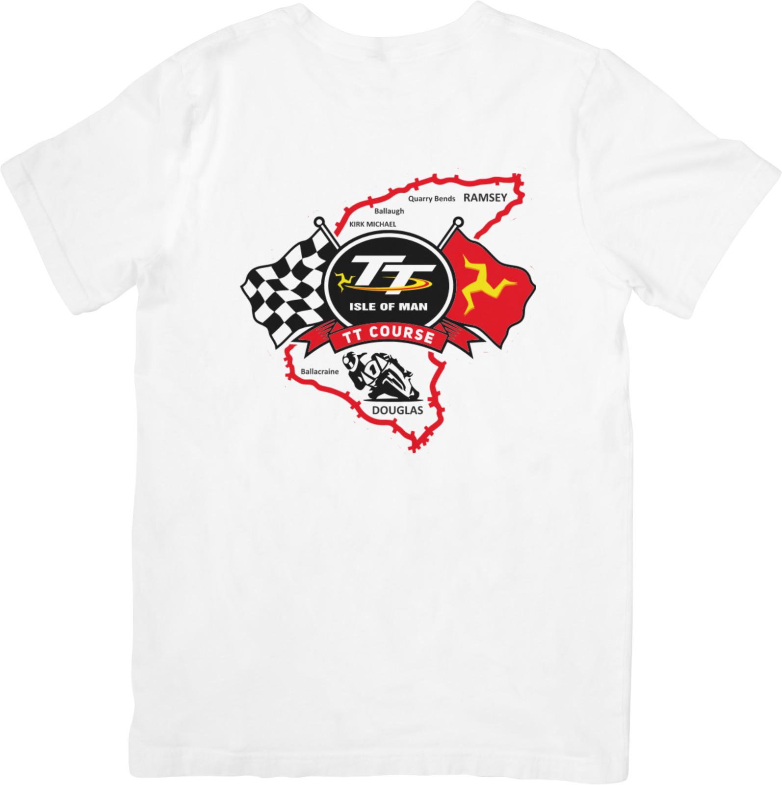 Isle of man tt races Music Fit for Men Women Quality Cotton T-Shirt White. XL