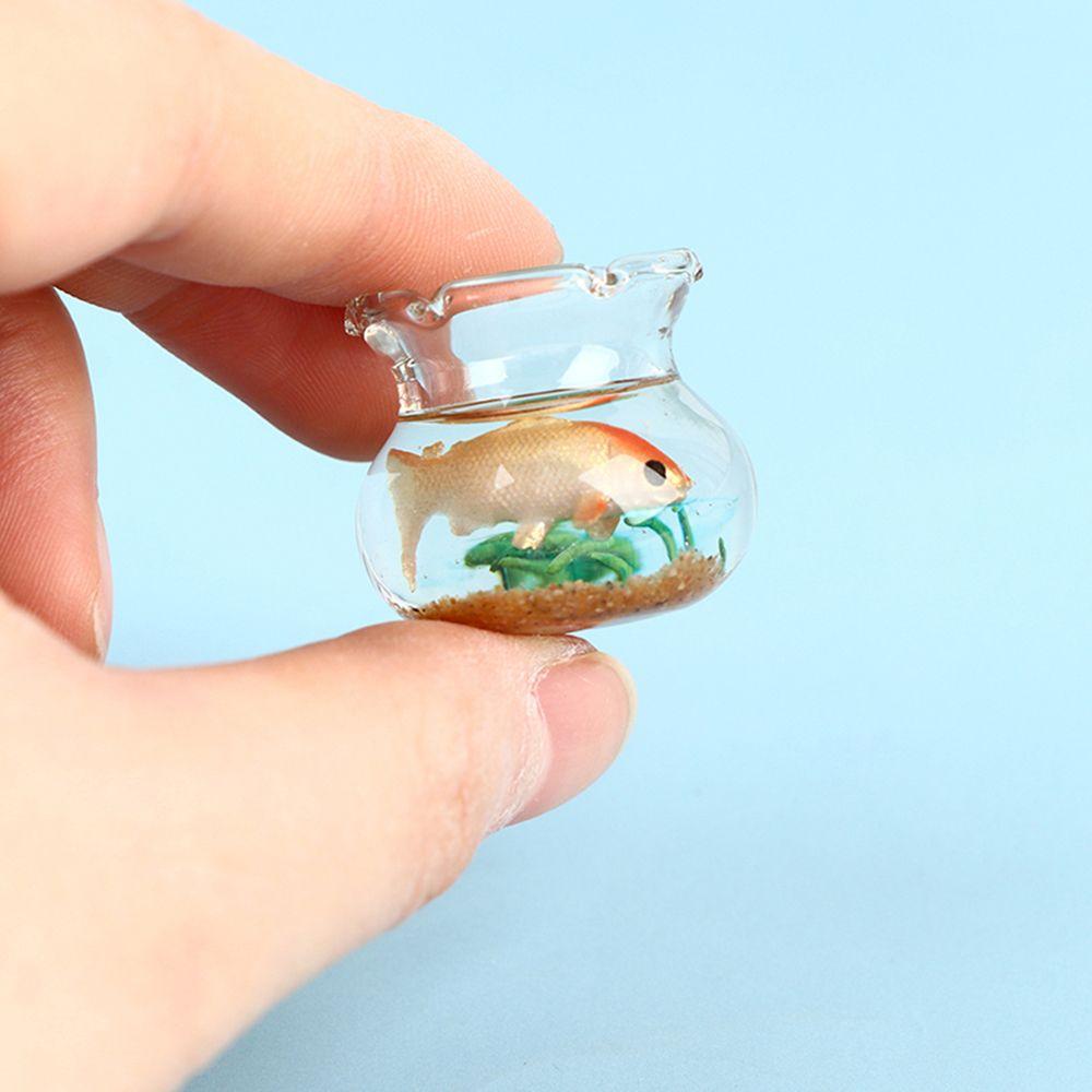 

Toy Scene Model Glass Fish Tank Model Miniature Fish Bowl Miniature Fish Tank Dollhouse Miniature Round