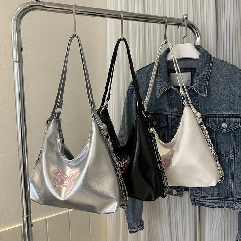 

Женские сумки-тоут из искусственной кожи с вышивкой в виде бабочки, простые женские сумки через плечо большой емкости