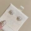 Silver Needle Zircon Flower Pearl Stud Earrings Exquisite Light Luxury High-end Earrings Niche White Versatile Earrings