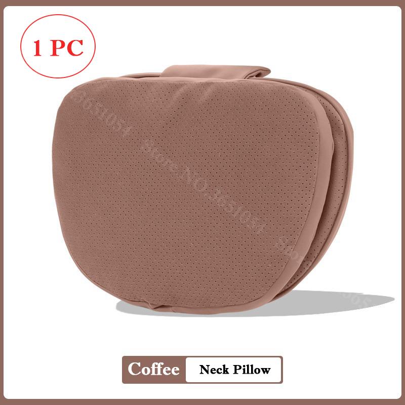 For Mercedes-Benz BMW Double Layer Suede&Leather Neck Pillow Memory Foam Headrest Lumbar Support Cushion Car Interior Accessory