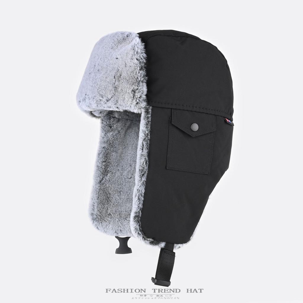 Hat Men's Winter Fleece Thickened Warm Big Head Ear Cap Cycling Windproof Ski Cotton Hat Women