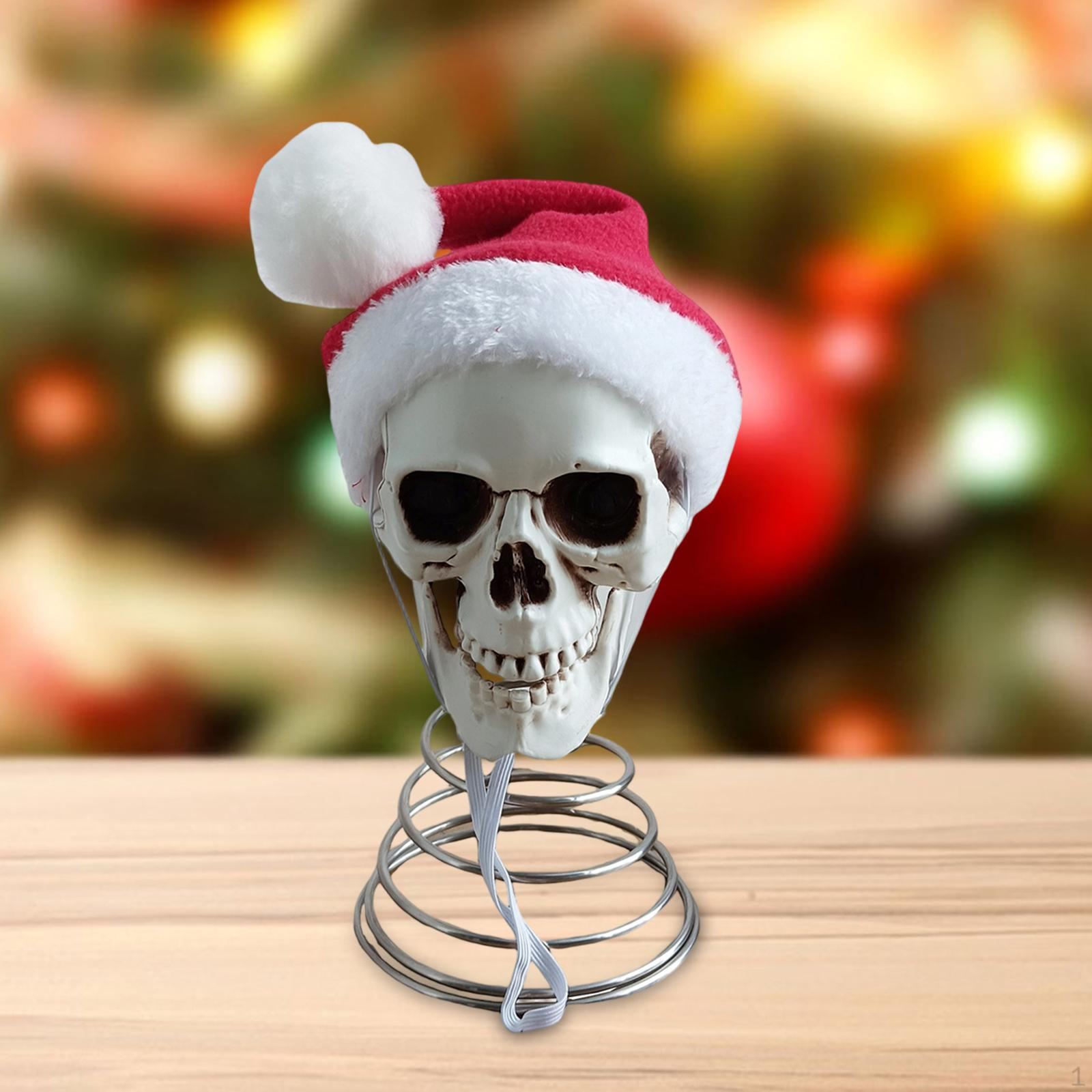 

Christmas Tree Topper Ornament Seasonal Accent Novelty Festival Prop with Santa Hat Xmas Decoration