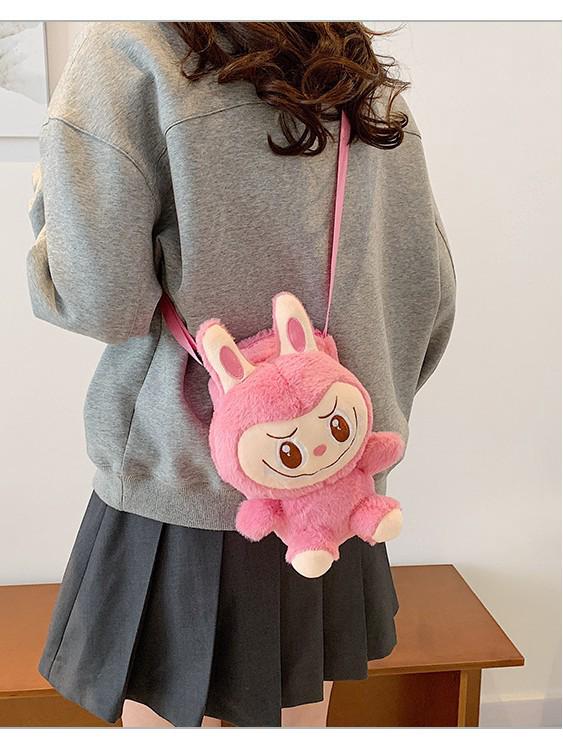 Bubble Rabbit Plush Cartoon Backpack - Cute Crossbody Gift for Girls