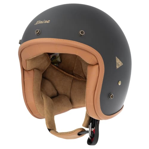 

Komine Motorcycle HK-195 Heritage Leather Jet Helmet Mat Black L