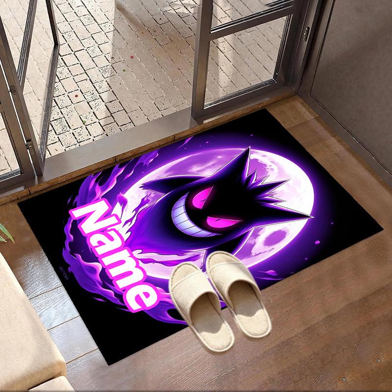 Custom Name Personalized Gengar Print Carpet, Versatile Home Decor Rug, for Playroom, Apartment, Balcony, Entryway, Hallway Gift