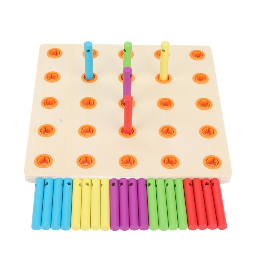 Wooden Geoboard Hand Eye Coordination Sensory Training Safe Wood Mathematical Array Block for Kids O