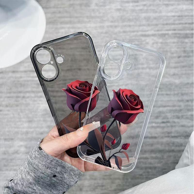 Dark Night Rose iPhone Case: Drop-Proof, Fits iPhone 13-17, Perfect for Girls
