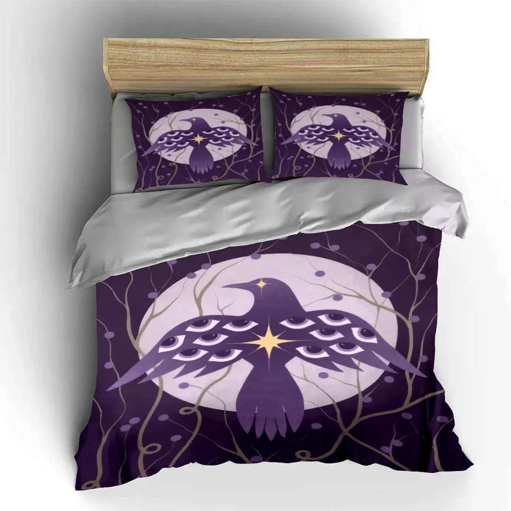 Mystical Bird Art Decor Set Soft Comfortable Duvet Cover Bedding Set Included 1*Duvet Cover & 2*Pillowcases gift