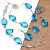 Topaz Blue London Jewelry Set  Gemstone Necklace Gift Sterling