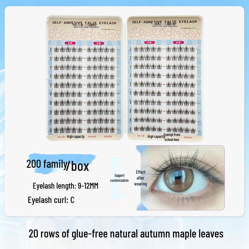 20-Row Large Capacity Glue-Free Beginner-Friendly Natural False Eyelashes